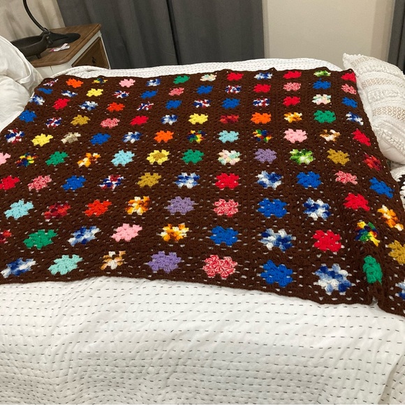 Vintage afghan granny square - Picture 2 of 5